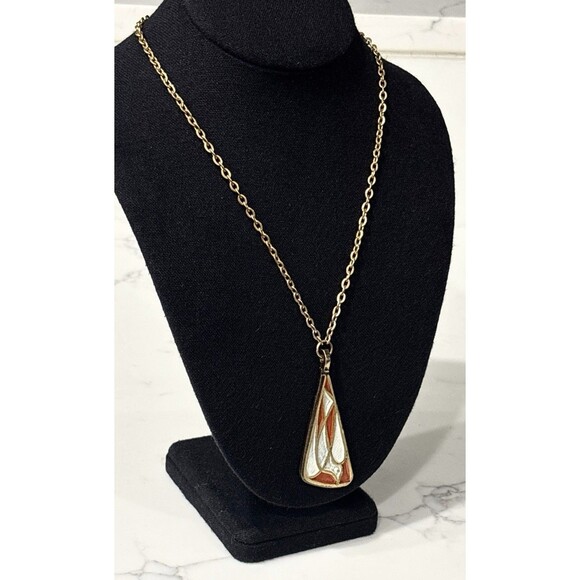 Vintage Terra Sancta Guild 1969 Enamel Dove Pendant Necklace Israel - Picture 2 of 16